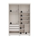 Ver imagem 4 de Guarda-Roupa Solteiro Monza 4 Portas 3 Gavetas 100% Mfd Off White/Nevaska