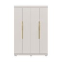 Ver imagem 2 de Guarda-Roupa Solteiro Monza 4 Portas 3 Gavetas 100% Mfd Off White/Nevaska