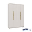 Ver imagem 5 de Guarda-Roupa Solteiro Monza 4 Portas 3 Gavetas 100% Mfd Off White/Nevaska