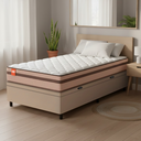 Ver imagem 2 de Cama Box Baú Solteiro Molas Ensacadas Bege Bali 88x188x63cm