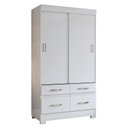 Ver imagem 1 de Guarda Roupa Solteiro Marel 2 Portas de Correr Flex Branco - Móveis Briz