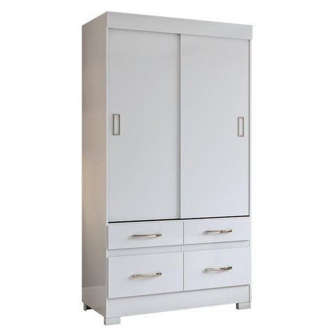 Guarda Roupa Solteiro Marel 2 Portas de Correr Flex Branco - Móveis Briz