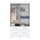 Ver imagem 3 de Guarda Roupa Solteiro Marel 2 Portas de Correr Flex Branco - Móveis Briz