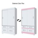 Ver imagem 4 de Guarda Roupa Solteiro Marel 2 Portas de Correr Flex Branco - Móveis Briz
