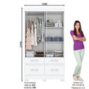 Ver imagem 5 de Guarda Roupa Solteiro Marel 2 Portas de Correr Flex Branco - Móveis Briz