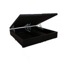 Ver imagem 1 de Base Cama Box Baú Blindado Bipartido Casal Suede Preto 43x138x188