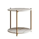 Ver imagem 3 de Mesa Lateral Redonda G7001 com Pés de Metal Marmore Branco/dourado