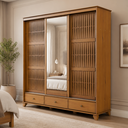 Ver imagem 2 de Guarda-Roupa Lux 3 Portas de Correr 3 Gavetas Ipê