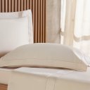 Ver imagem 4 de Jogo de Cama King 4 Pçs Ricamo 300 Fios 100% Algodão 193x203x40cm Biscuit
