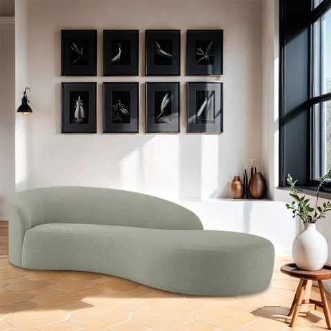 Divã Recamier Orgânico França 220cm Lado Direito Bouclé