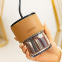 Ver imagem 3 de Copo de Vidro com Canudo Tampa e Vedação 450ml Preto Fume