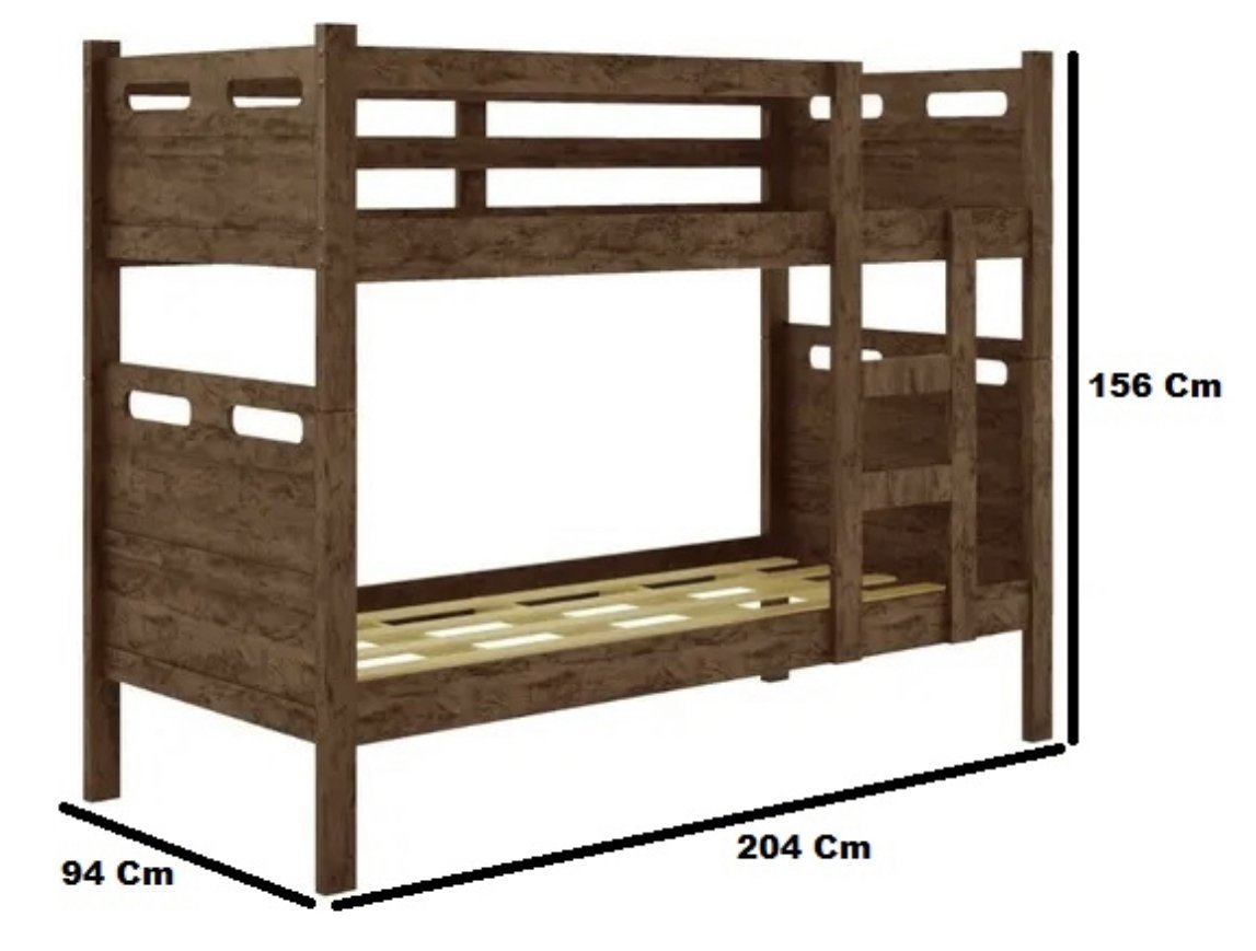 Beliche Jaspe Solteiro - Vira Duas Camas 100% Mdf Reforçada - 3