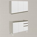 Ver imagem 2 de Armario Aereo Balcao Pia 120 Cm Mdf Kali Bianco Toq Branco Uv Nicioli