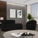 Ver imagem 2 de Sofá 3 Lugares Orgânico 180cm Morgan e Poltrona Lua Suede Preto D03 - D’Rossi