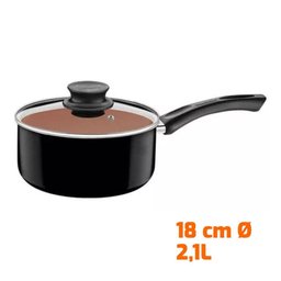 Panela Paris Alum Interno Antiaderente e Externo de Poliéster Preto 2,1l com Pegador de Massa - 5