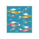 Ver imagem 2 de Papel de Parede Infantil Aviões em Fundo Azul com Nuvens em Azul Claro