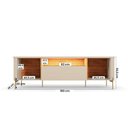 Ver imagem 2 de Rack para TV até 75 Polegadas Bancada Dourados 180cm MDP MDF com Pés de Metal Loja Doce Lar