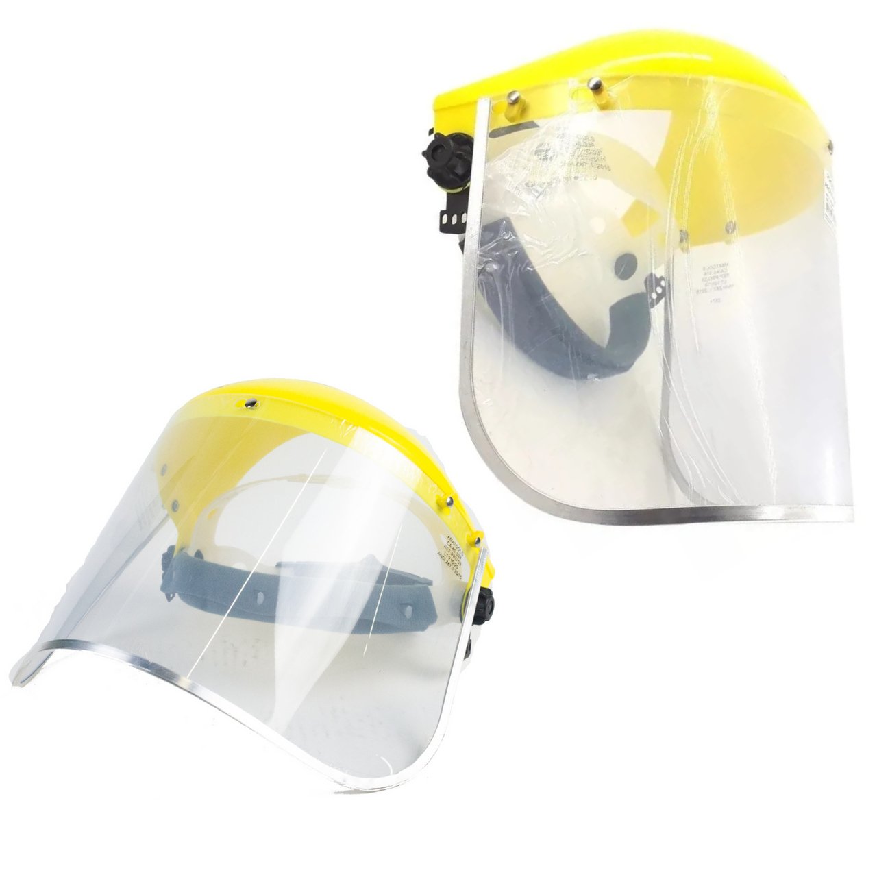 Protetor Facial C/Catraca e Visor Policarbonato Transparente - Amarelo - 2