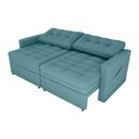 Ver imagem 3 de Sofá Cama Reclinável 2 Lugares 220cm Nayla Boucle Azul Matrix