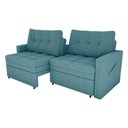 Ver imagem 4 de Sofá Cama Reclinável 2 Lugares 220cm Nayla Boucle Azul Matrix