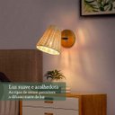 Ver imagem 5 de 3 Arandela Foco Móvel Fibra Natural Rattan Quarto Nat94