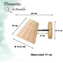 Ver mais imagens de 3 Arandela Foco Móvel Fibra Natural Rattan Quarto Nat94