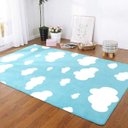 Ver imagem 1 de Tapete Infantil Estampa Nuvens Antiderrapante e Antialérgico 1,0 x 1,4 Metros Azul Casa Dona