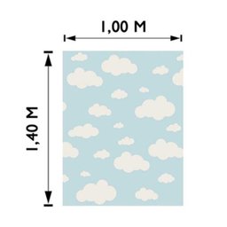 Tapete Infantil Estampa Nuvens Antiderrapante e Antialérgico 1,0 x 1,4 Metros Azul Casa Dona - 4