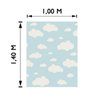 Tapete Infantil Estampa Nuvens Antiderrapante e Antialérgico 1,0 x 1,4 Metros Azul Casa Dona - 4