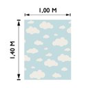 Ver imagem 4 de Tapete Infantil Estampa Nuvens Antiderrapante e Antialérgico 1,0 x 1,4 Metros Azul Casa Dona