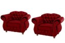 Ver imagem 1 de Quatro Poltronas Chesterfield Merlo - Suede Bordô / Decoração, recepção , barbearia, sala tv