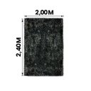 Ver imagem 4 de Tapete Sala Quarto e Escritório Felpudo Shaggy Altura Pelo 40Mm 2,0 x 2,4 M Preto e Cinza Casa Dona