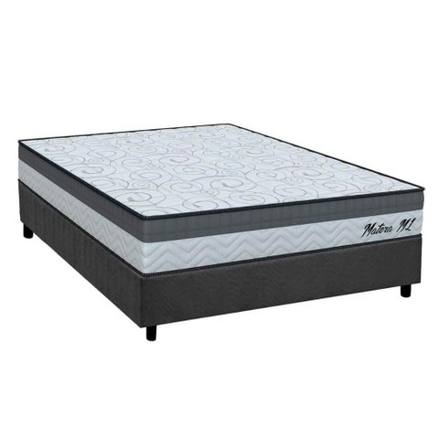 Cama Box Casal: Colchão Espuma D33 Orthoflex Matera Ml + Base Crc Suede Gray (138x188)