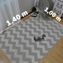 Ver imagem 4 de Tapete Sala Quarto ou Escritório Chevron Aintederrapante 1,4 x 2,0 M Cinza Moderno Casa Dona