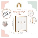 Ver imagem 4 de Guarda Roupa Infantil 4 Portas 2 Gavetas Isis Branco Acetinado Savana Pés Retrô Quarto Bebê - Reller