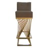 Kit 04 Banquetas Luma Base de Ferro Sued Marrom Rato - D'classe Decor - 2