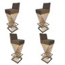 Kit 04 Banquetas Luma Base de Ferro Sued Marrom Rato - D'classe Decor - 1
