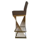 Ver imagem 3 de Kit 04 Banquetas Luma Base de Ferro Sued Marrom Rato - D'classe Decor