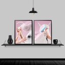 Ver imagem 2 de Kit 2 Quadros Salão Crina Cavalo 33x24cm:Madeira preta