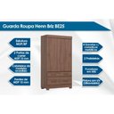 Ver imagem 5 de Guarda Roupa Solteiro 2 Portas de Correr e 4 Gavetas C/ Pés Briz Be25 Branco - Henn