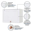 Ver imagem 5 de Armário Aéreo para Cozinha 60cm Americana Branco