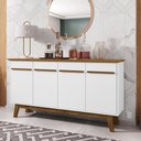Ver imagem 1 de Aparador Buffet Magno B02 Retrô 4 Portas MDF-MDP 160cm Cinamomo Branco Lyam Decor