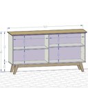 Ver imagem 5 de Aparador Buffet Magno B02 Retrô 4 Portas MDF-MDP 160cm Cinamomo Branco Lyam Decor
