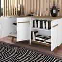 Ver imagem 4 de Aparador Buffet Magno B02 Retrô 4 Portas MDF-MDP 160cm Cinamomo Branco Lyam Decor
