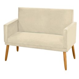Sofá 2 Lugares Estofado Suede Bege - 1