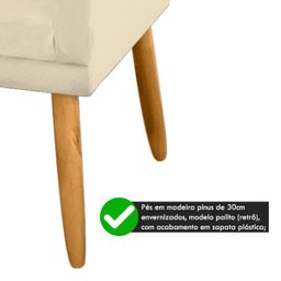 Sofá 2 Lugares Estofado Suede Bege - 3
