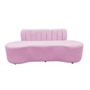 Ver imagem 4 de Sofá 3 Lugares Orgânico Curvo Madrid 180cm Couro Rosa Bebê