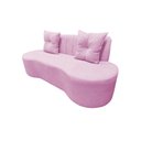 Ver imagem 5 de Sofá 3 Lugares Orgânico Curvo Madrid 180cm Couro Rosa Bebê