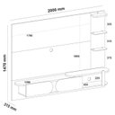 Ver imagem 3 de Painel Suspenso Tv 72 Pol 200 Cm 4530 Off White Pinho Ripado Arly