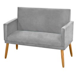 Sofá Namoradeira 2 Lugares Recepção Clínica Escritório Suede Cinza Claro - 1